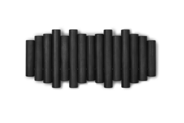 Porte manteaux 5 crochets noir 38x17cm