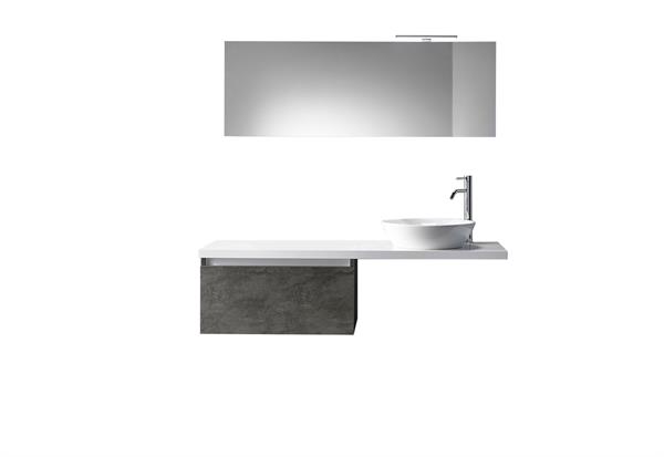 Meuble de salle de bain 6 pièces en mélamine oxyde