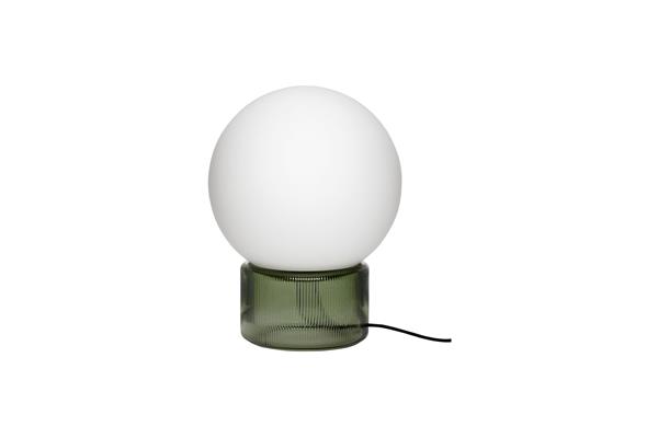 Lampe de table en verre opale et vert