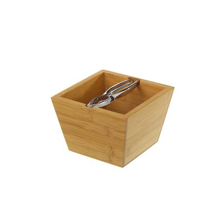 Casse-noix bambou et métal chromé 16x16x11cm