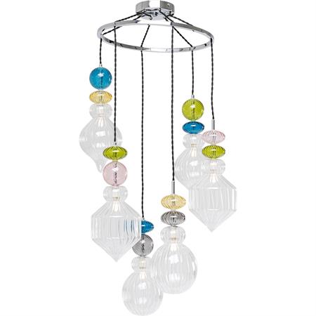 Suspension en verre transparent et teint