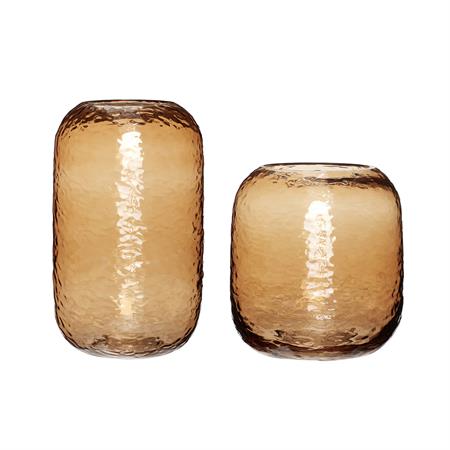 Set de 2 Vase en verre ambre