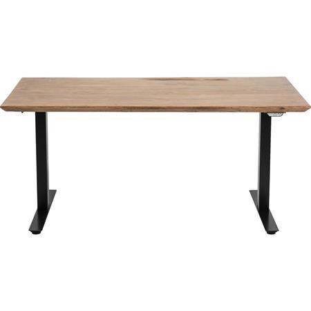 Bureau réglable assis-debout en acacia et acier noir L200