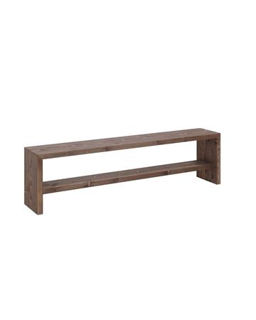 Banc à chaussures en bois de sapin ton marron 145x45cm