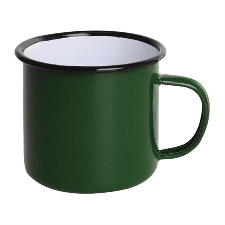Mug en acier émaillé vert et noir 350