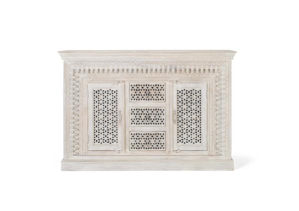 Buffet en bois manguier blanc vieilli