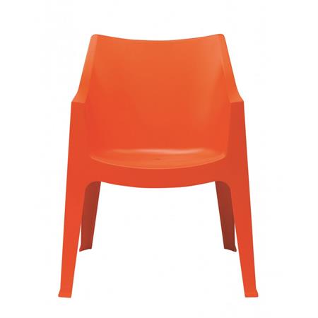 Lot de 2 chaises design en plastique orange
