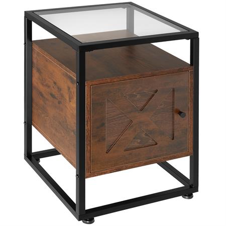 Table de chevet Style industriel 40 x 43 605 cm Bois foncé
