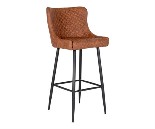 Tabouret de bar en simili cuir camel
