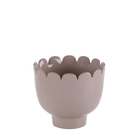 Petit vase forme tulipe en céramique rose 14cmx16