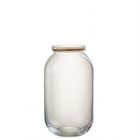 Pot décoratif verre/liège transparent H41cm