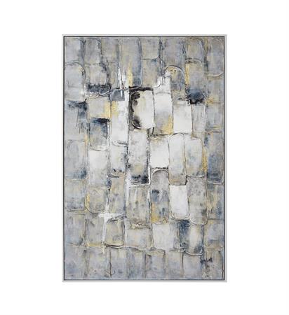 Tableau à l'huile en bois bleu