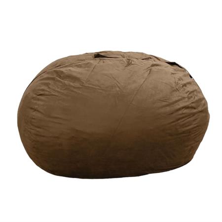 Pouf géant déhoussable microsuède chocolat 120 cm