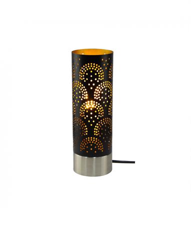 Lampe tactile petit modèle en métal perforé noir