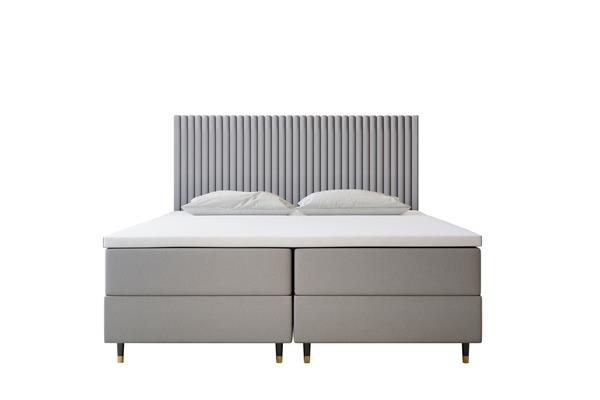 Ensemble sommier et matelas en velours gris 180x200