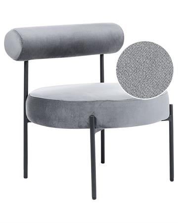 Fauteuil velours gris