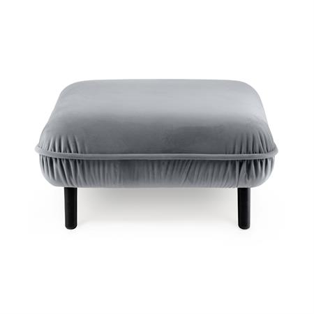 Pouf 1 place en velours gris H38