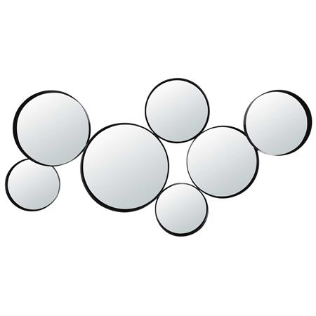 Miroirs ronds en métal noir 121x66