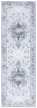 Tapis Polyester Ivoire/Bleu 75 X 245