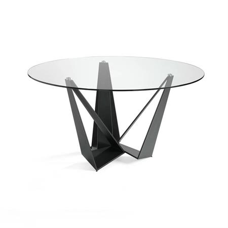 Table à manger en acier noir et verre