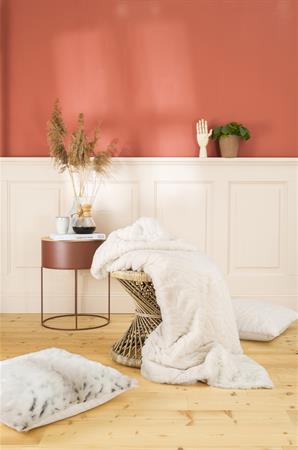 Plaid fausse fourrure leopard  avec doublure unie 200x150