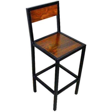 Chaise Haute en Acier et Bois de Manguier