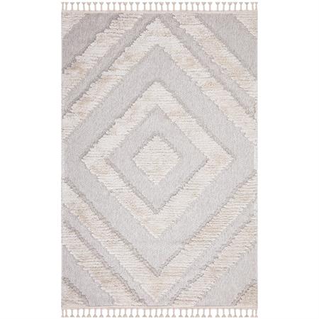 Tapis bohème chic à franges tressées crème 80x150cm