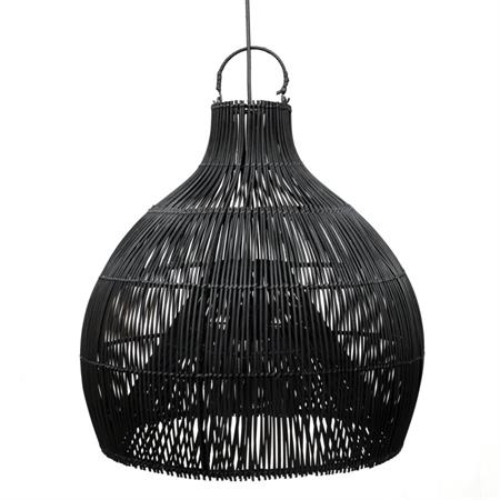 Abat-jour en rotin noir