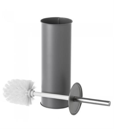 Balai brosse WC en métal gris