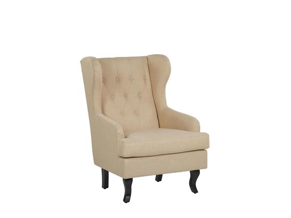 Fauteuil à oreilles tissu beige