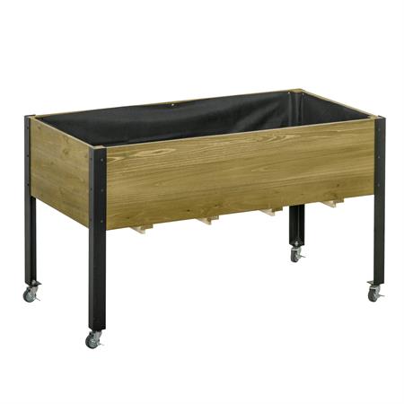 Jardinière sur pieds roulettes bois sapin autoclave