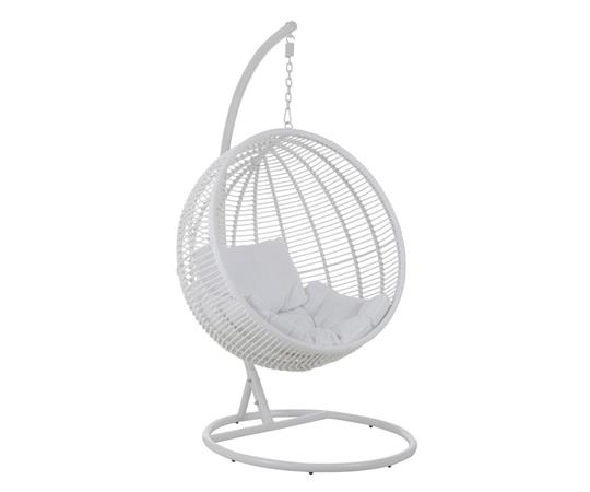 Chaise suspendue en métal Blanc 119x110x193cm