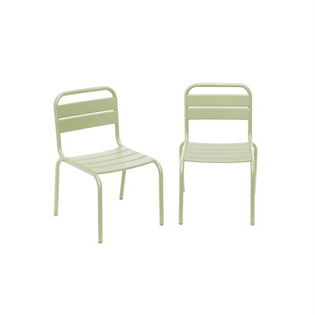 Lot de 2 chaises en métal vert clair pour enfant