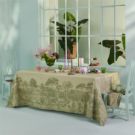 Nappe antitache déperlant pur coton vert 174X364
