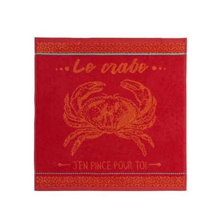 Carré éponge en jacquard pur coton en orange