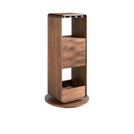 Meuble bar pivotant effet bois noyer
