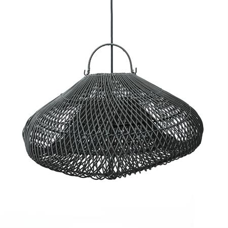 Suspension rotin diamètre 60cm noir